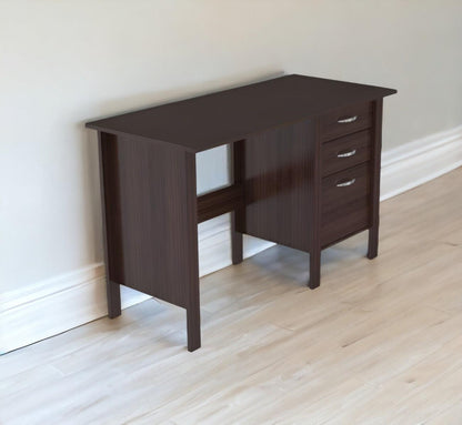 47" Espresso Computer Desk With Three Drawers - FurniFindUSA