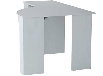 59" White Corner Computer Desk With Two Drawers HomeRoots