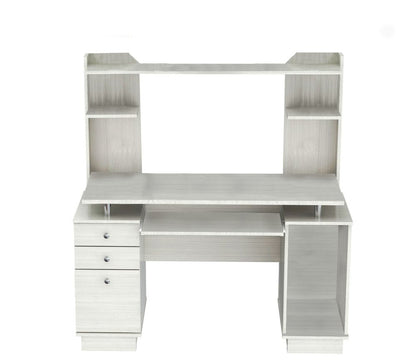 49" White Computer Desk With Three Drawers HomeRoots