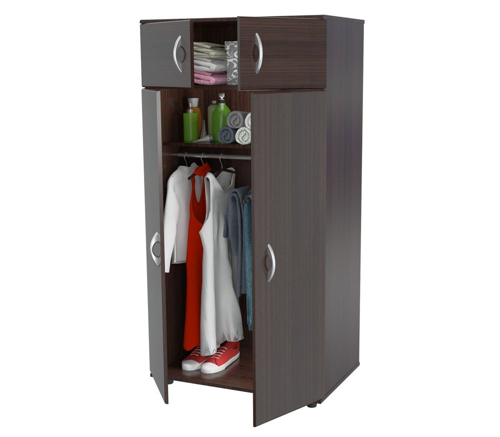 32" Espresso Melamine Mirrored Combo Dresser HomeRoots