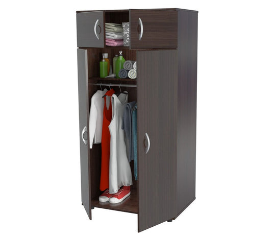 32" Espresso Melamine Mirrored Combo Dresser HomeRoots