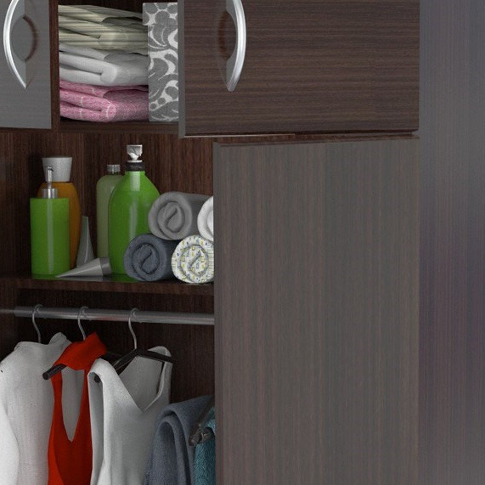 32" Espresso Melamine Mirrored Combo Dresser HomeRoots