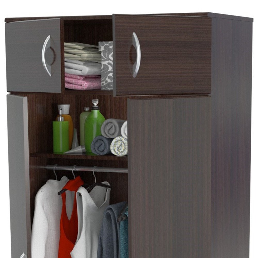 32" Espresso Melamine Mirrored Combo Dresser HomeRoots