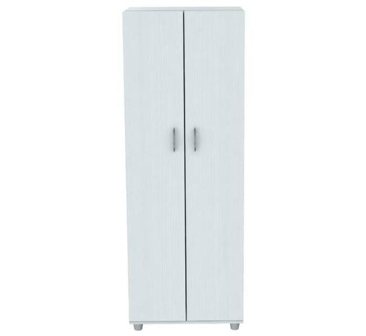 66" White Laminated Wood Pantry or Storage Cabinet - FurniFindUSA