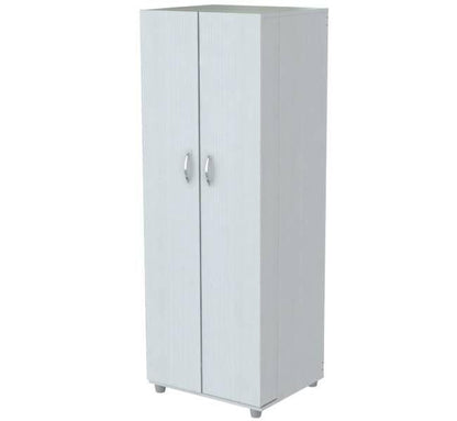 66" White Laminated Wood Pantry or Storage Cabinet - FurniFindUSA
