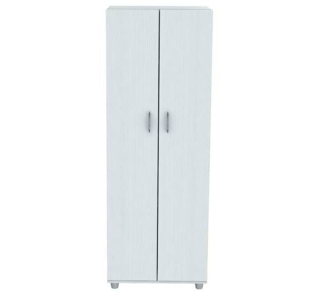 66" White Laminated Wood Pantry or Storage Cabinet - FurniFindUSA