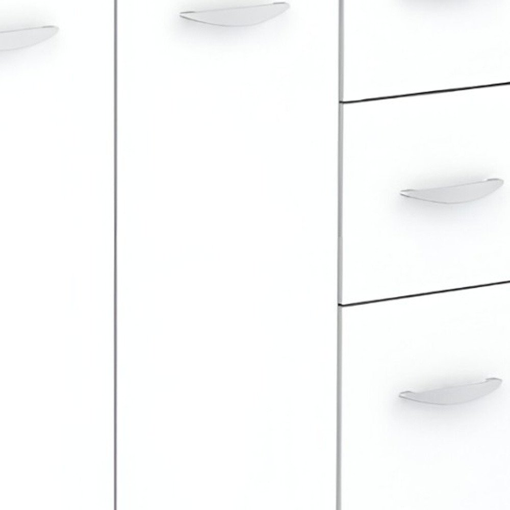 White Finish Wood Kitchen Storage Cabinet HomeRoots