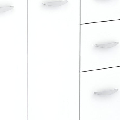 White Finish Wood Kitchen Storage Cabinet HomeRoots