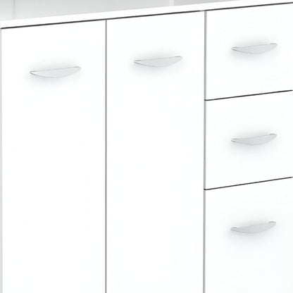 White Finish Wood Kitchen Storage Cabinet HomeRoots