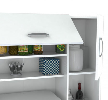 White Finish Wood Kitchen Storage Cabinet HomeRoots