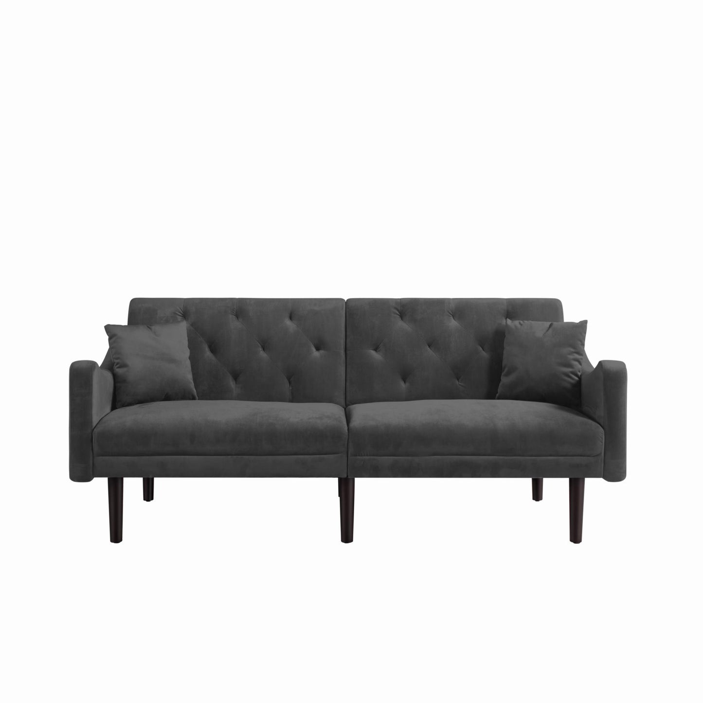 FUTON SOFA SLEEPER VELVET WITH 2 PILLOWS - FurniFindUSA