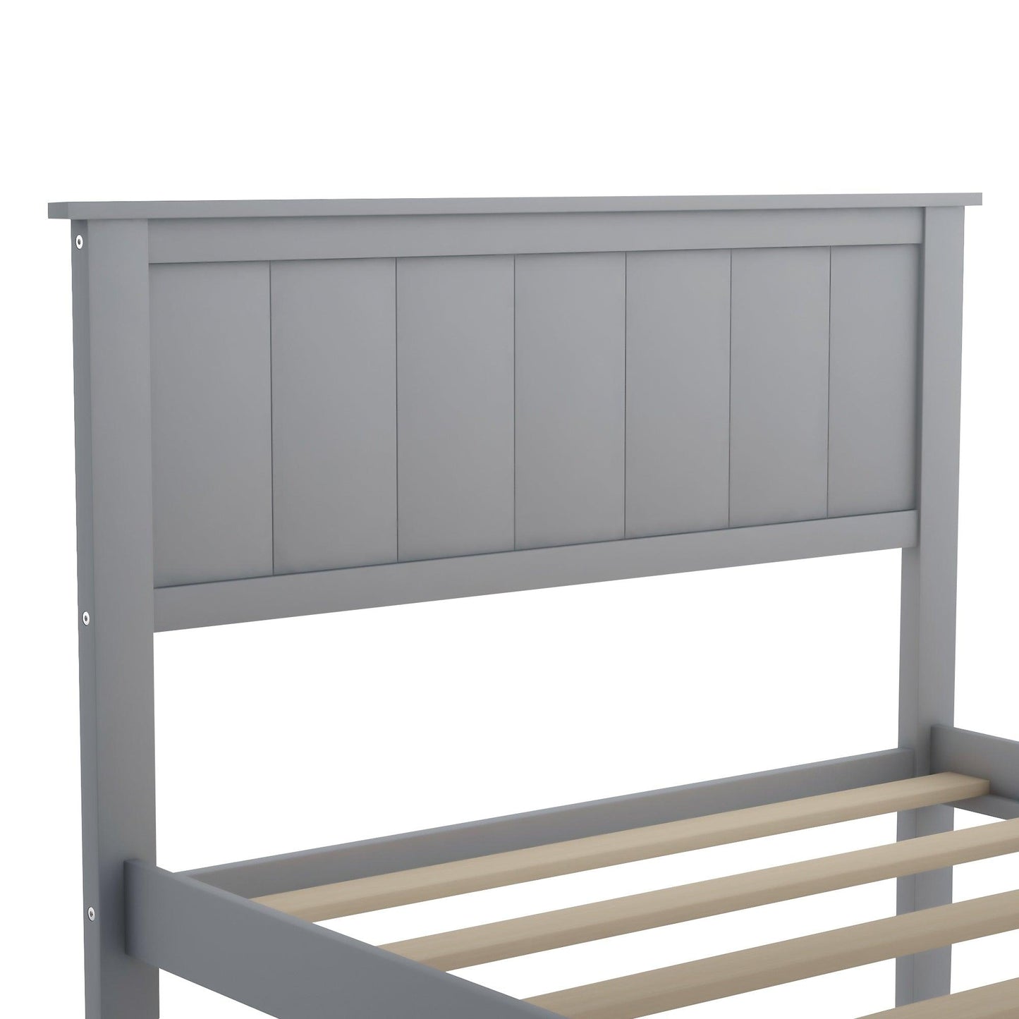 Twin Size Platform Bed with Under-bed Drawer Gray - FurniFindUSA