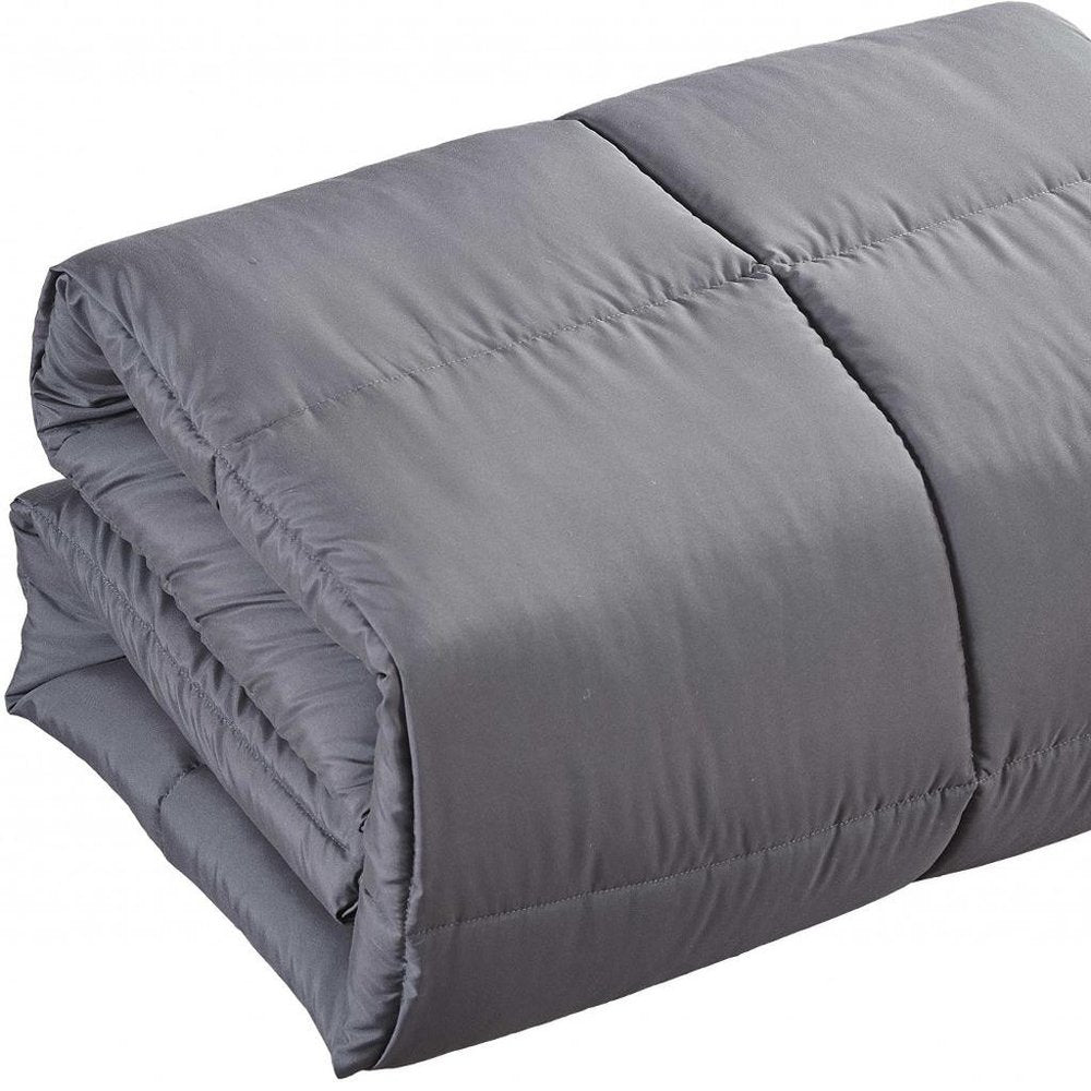 Dark Gray Queen Polyester Thread Count Down Alternative Comforter HomeRoots