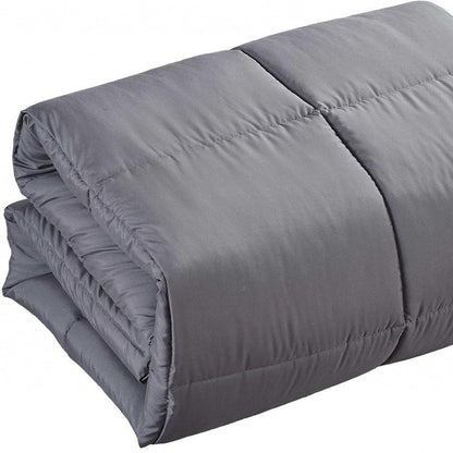 Dark Gray Queen Polyester Thread Count Down Alternative Comforter HomeRoots