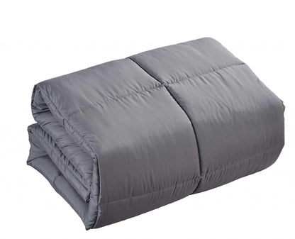 Dark Gray Queen Polyester Thread Count Down Alternative Comforter - FurniFindUSA