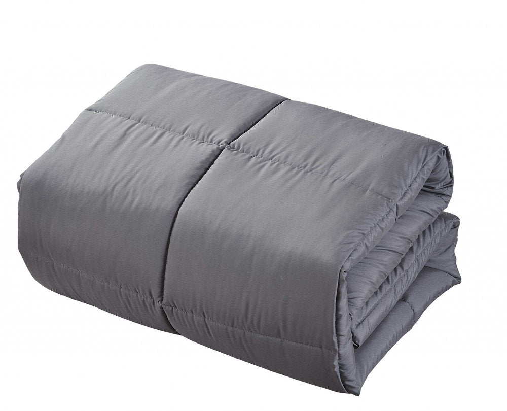 Dark Gray Queen Polyester Thread Count Down Alternative Comforter HomeRoots