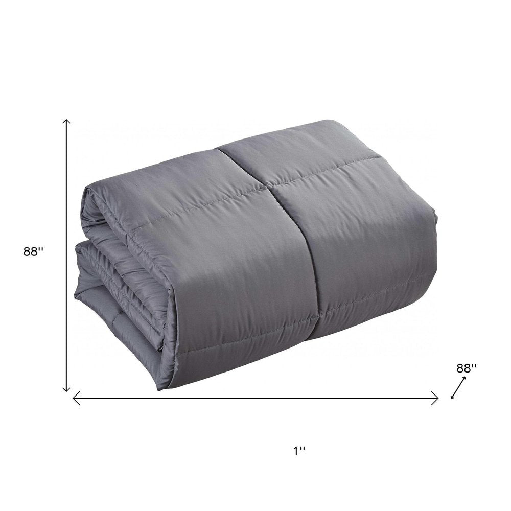 Dark Gray Queen Polyester Thread Count Down Alternative Comforter HomeRoots