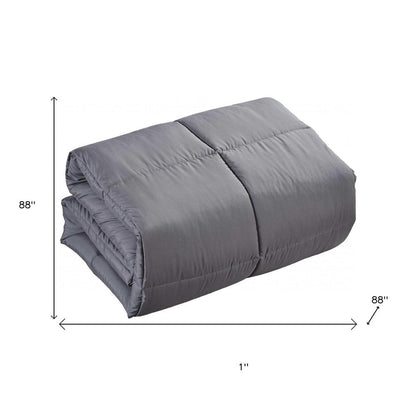 Dark Gray Queen Polyester Thread Count Down Alternative Comforter HomeRoots