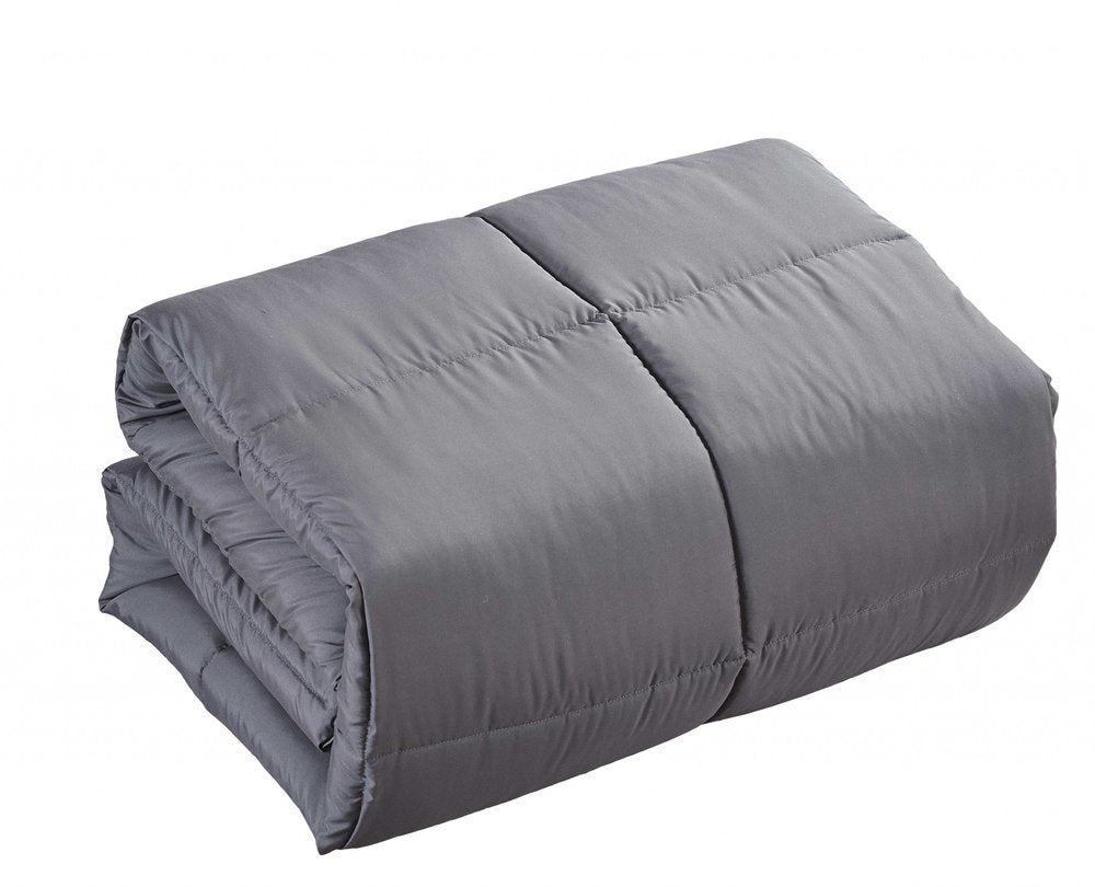 Dark Gray California King Polyester Thread Count Down Alternative Comforter HomeRoots