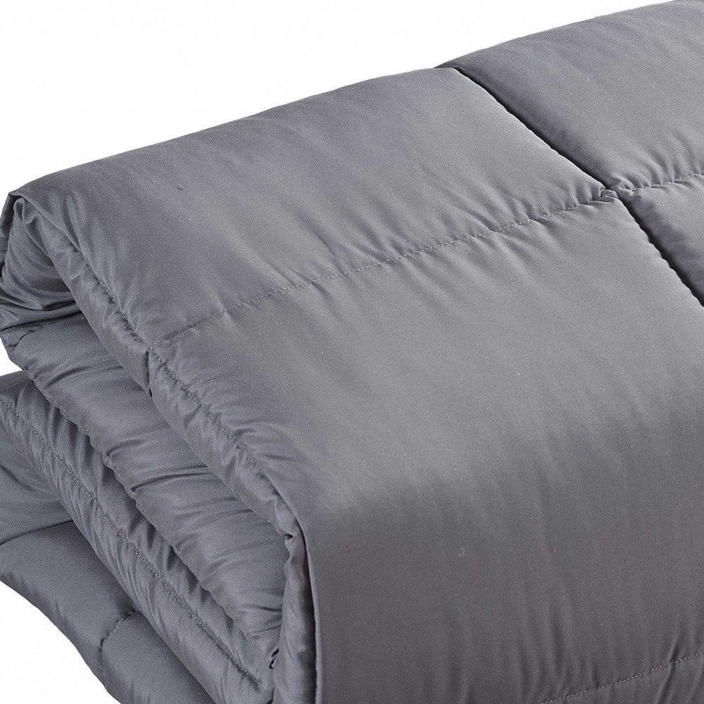Dark Gray California King Polyester Thread Count Down Alternative Comforter — view 4