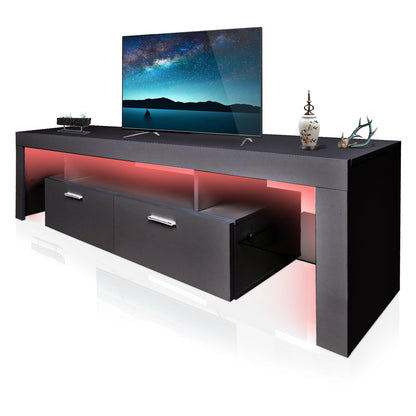 LED TV stand modern TV stand with storage Entertainment Center with drawer TV cabinet - FurniFindUSA