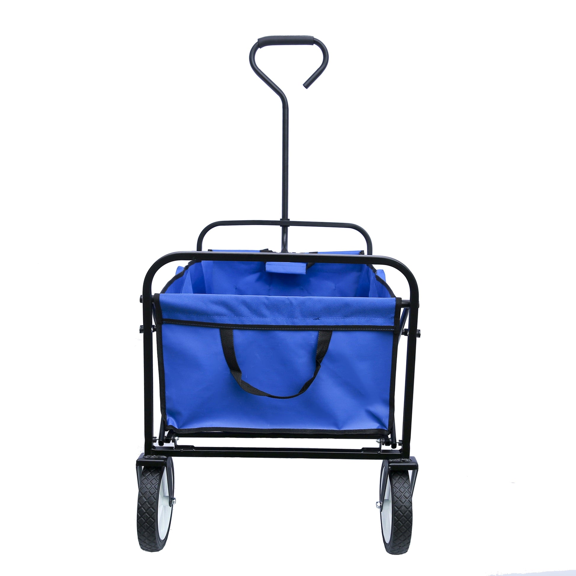 Folding Wagon Garden Shopping Beach Cart (Blue) - FurniFindUSA