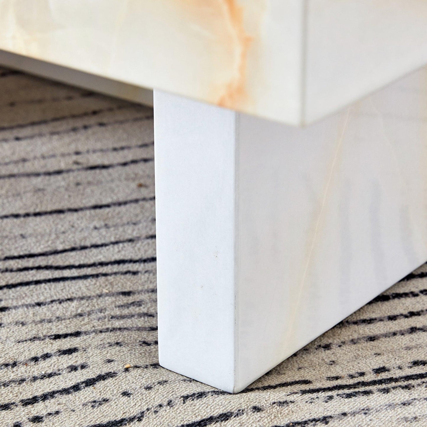 A modern and practical coffee table with imitation marble patterns made of MDF material - FurniFindUSA