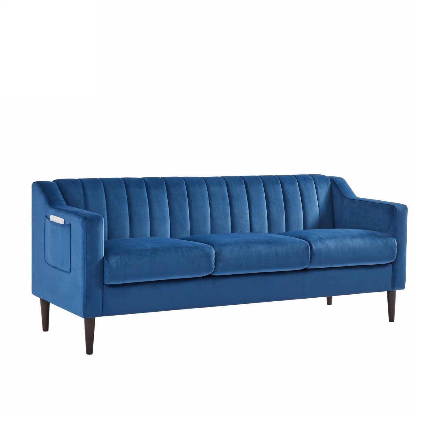 Modern Chesterfield sofa couch, Comfortable Upholstered sofa with Velvet Fabric and Wooden Frame and Wood Legs for Living Room/Bed Room/Office - - FurniFindUSA