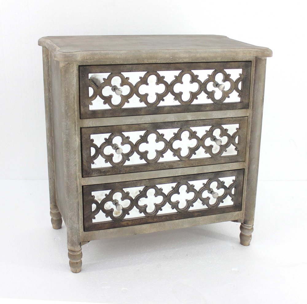 15" Brown Standard Accent Cabinet With Three Drawers HomeRoots
