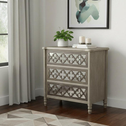 15" Brown Standard Accent Cabinet With Three Drawers HomeRoots