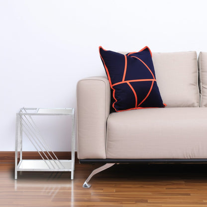 24" Silver Mirrored Glass And Iron End Table With Shelf HomeRoots