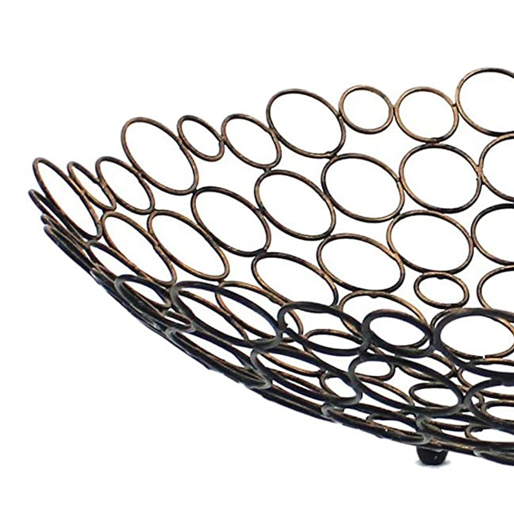19" Bronze Metal Round Centerpiece Bowl HomeRoots