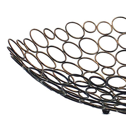 19" Bronze Metal Round Centerpiece Bowl HomeRoots