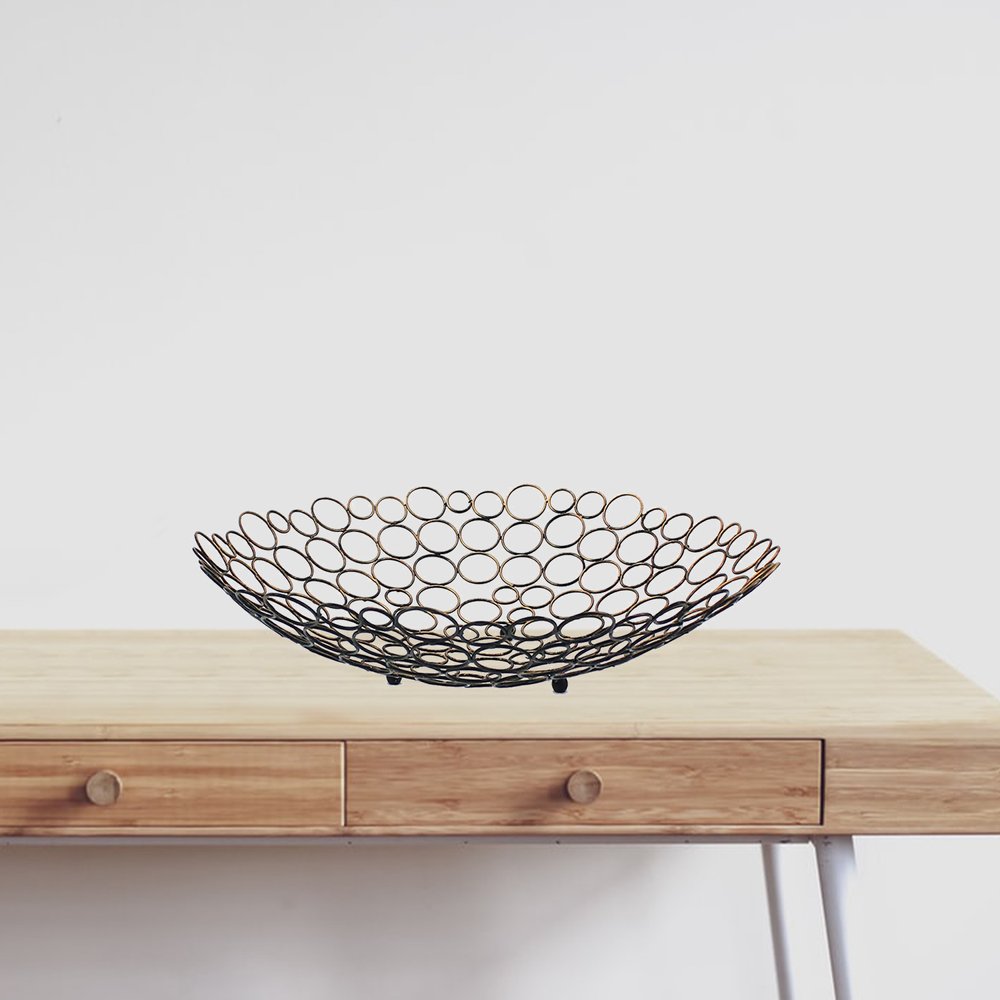 19" Bronze Metal Round Centerpiece Bowl HomeRoots