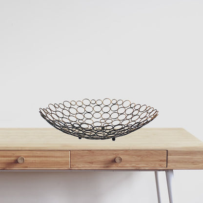 19" Bronze Metal Round Centerpiece Bowl HomeRoots