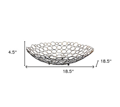 19" Bronze Metal Round Centerpiece Bowl HomeRoots