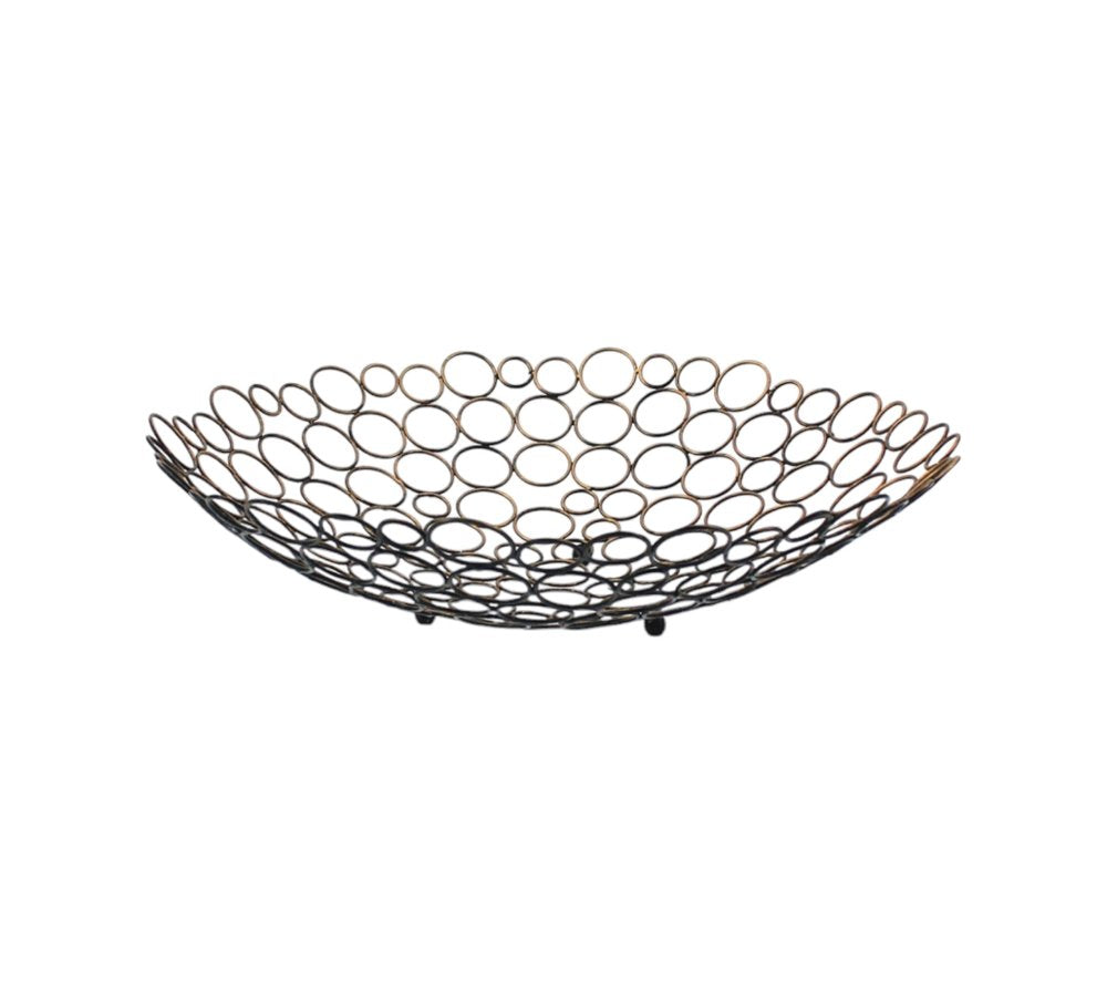 19" Bronze Metal Round Centerpiece Bowl HomeRoots