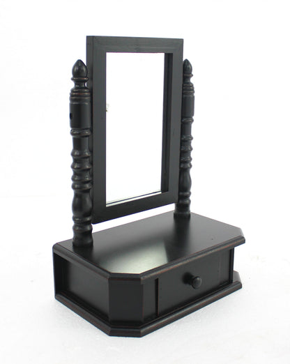 20" Black Wood Framed Freestanding Mirror