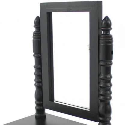 20" Black Wood Framed Freestanding Mirror