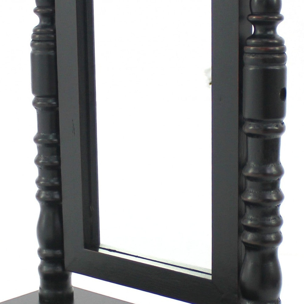 20" Black Wood Framed Freestanding Mirror