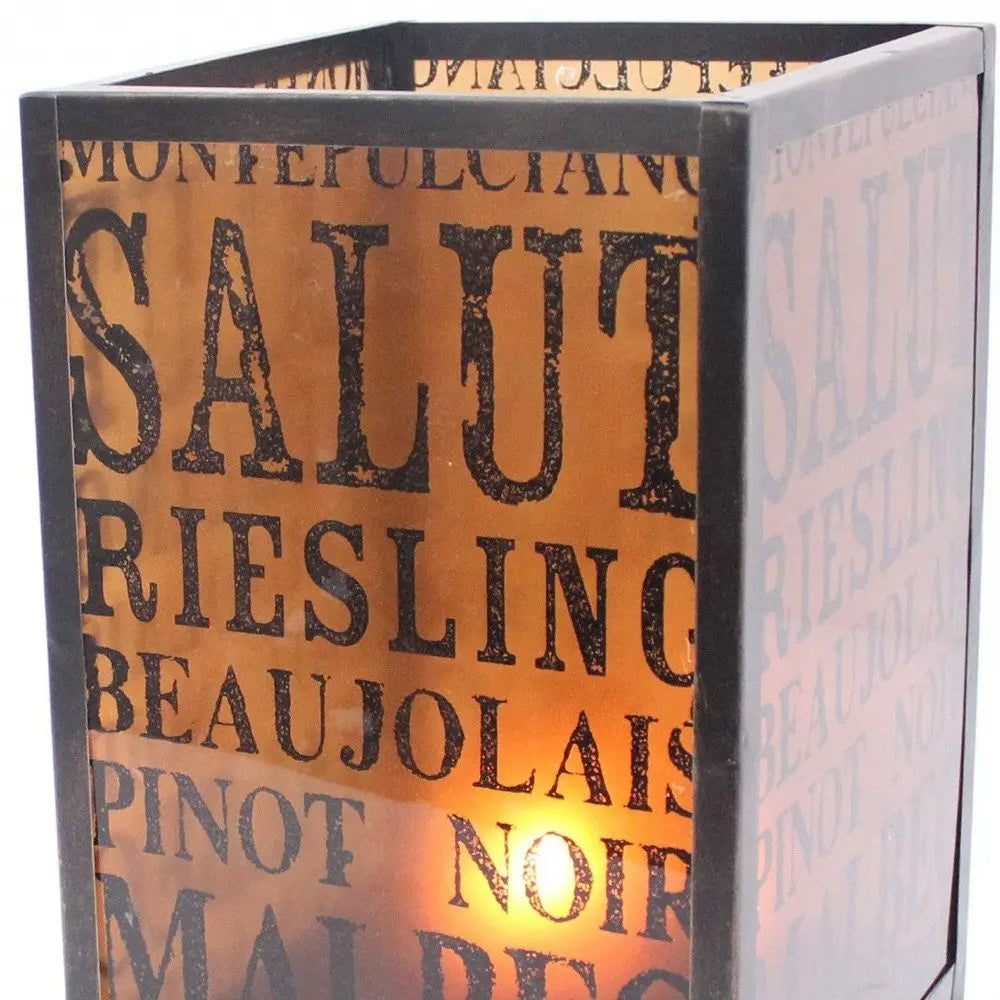 10.25 X 10.25 X 18 Brownvintage Letter Pattern - Candle Holder HomeRoots