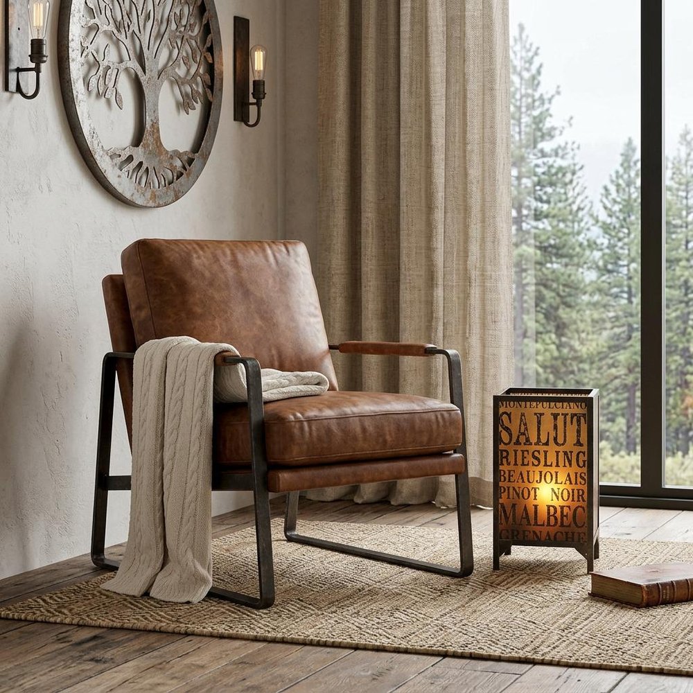 18" Brown Metal Floor Candle Holder HomeRoots