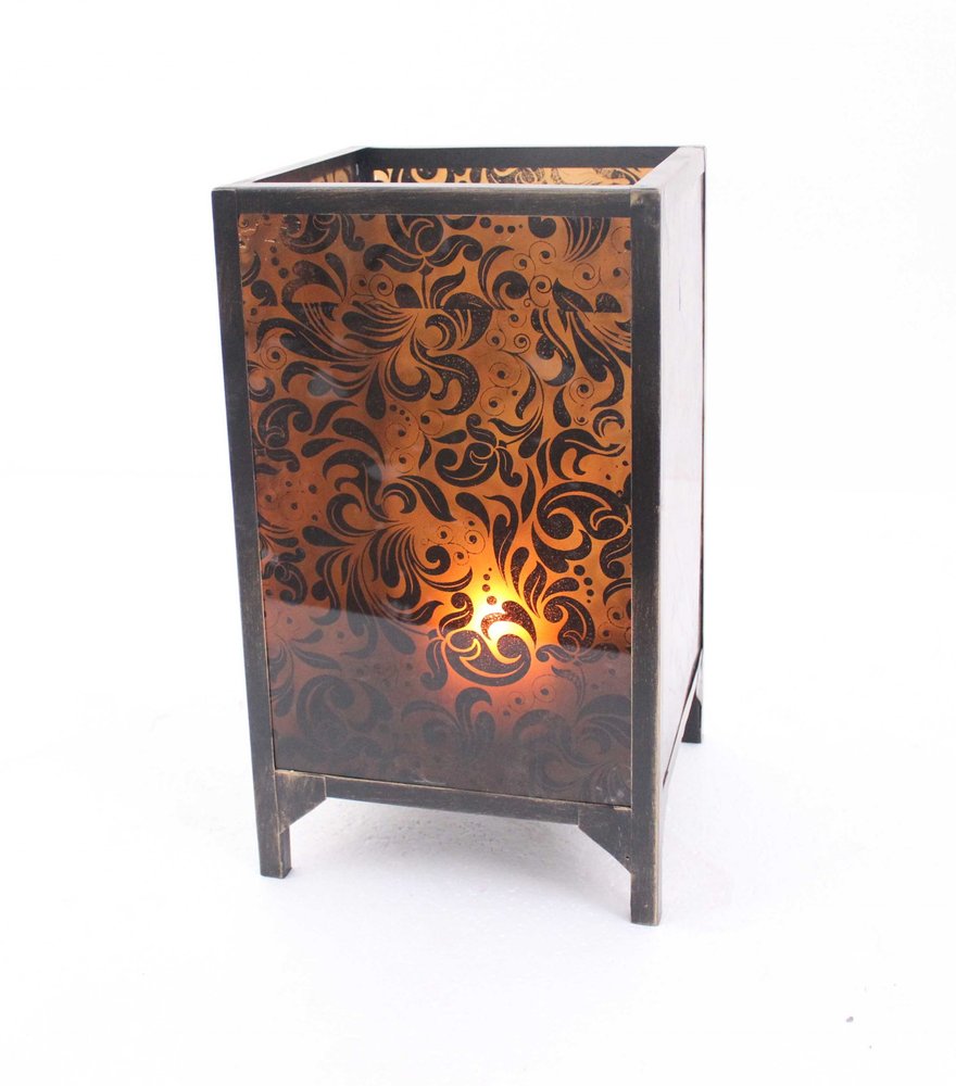 18" Brown Metal Floor Candle Holder HomeRoots