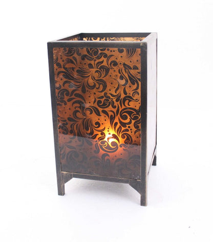 18" Brown Metal Floor Candle Holder HomeRoots