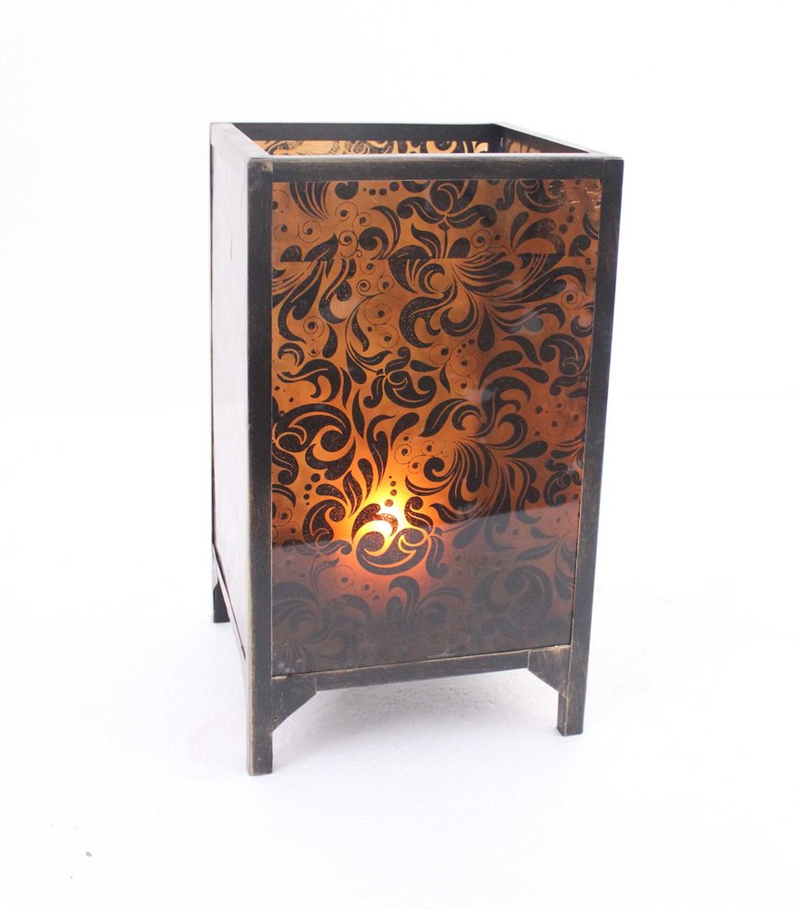 18" Brown Metal Floor Candle Holder HomeRoots