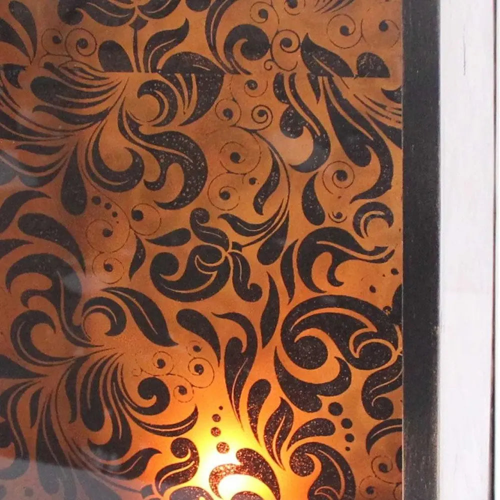 10.25 X 10.25 X 18 Brown Vintage Floral Pattern - Candle Holder HomeRoots