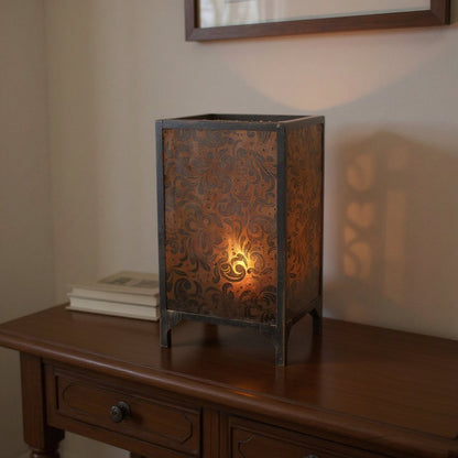 18" Brown Metal Floor Candle Holder HomeRoots