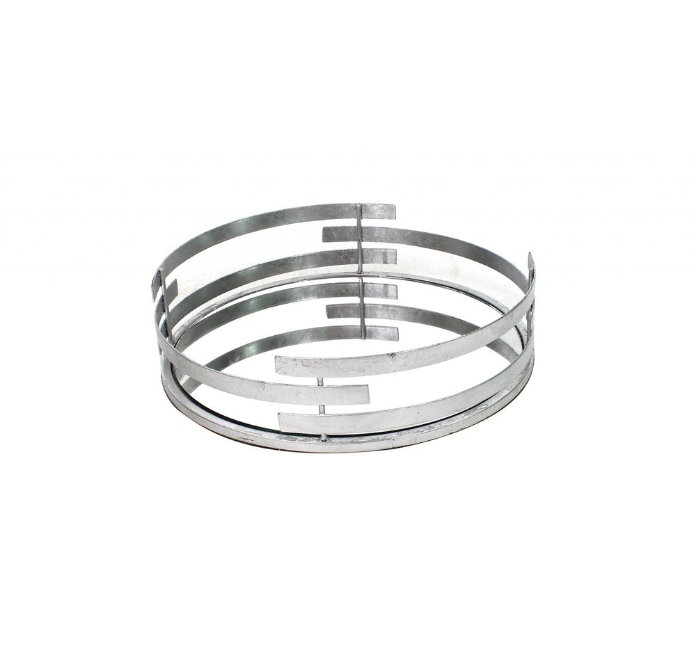 14" Silver Round Metal Geometric Vanity Tray HomeRoots