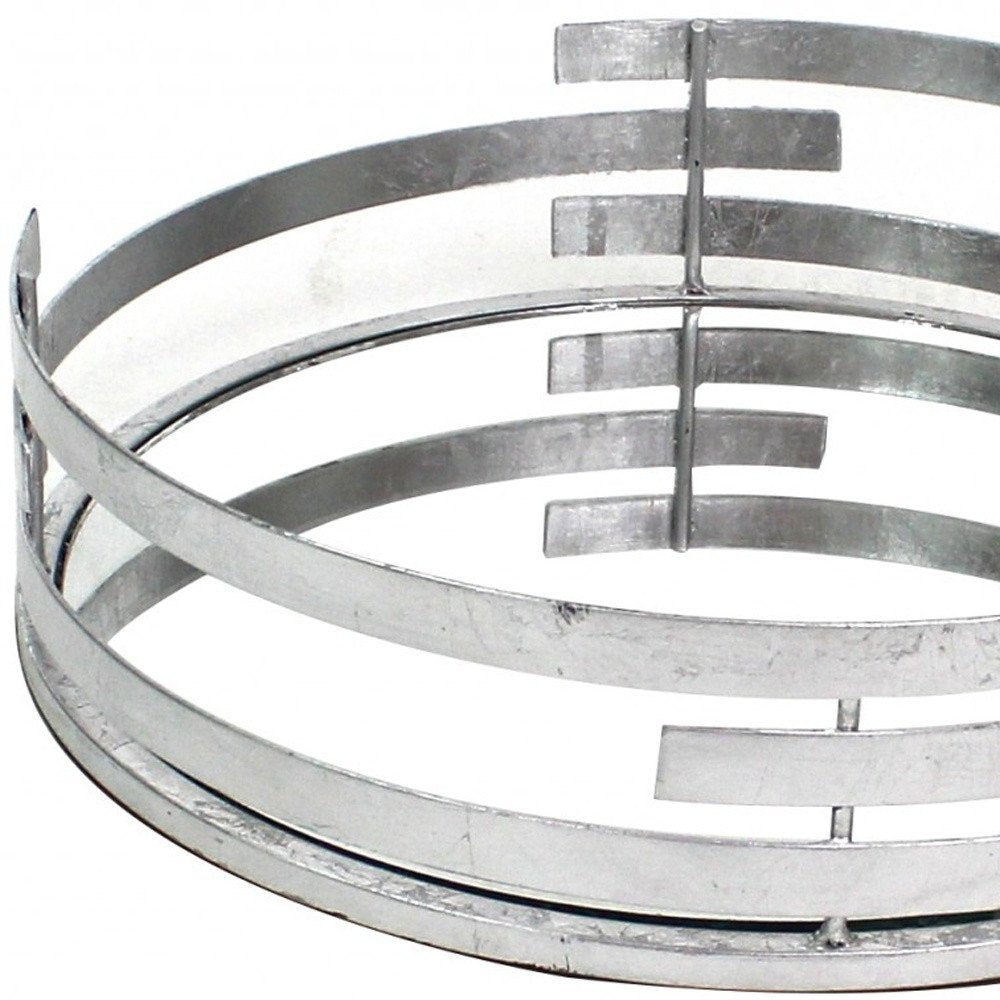 14" Silver Round Metal Geometric Vanity Tray HomeRoots