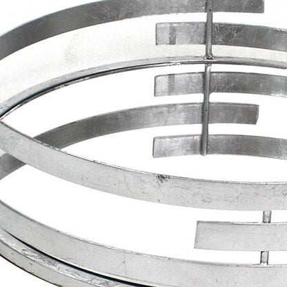 14" Silver Round Metal Geometric Vanity Tray HomeRoots